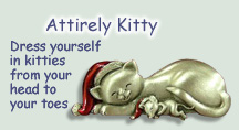 Cat jewelry, pins, barrettes, handbags and apparel 